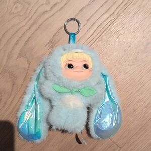 Cute Plush Keychain with Blue and Green Accents